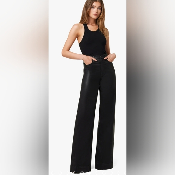 Anthropologie NWT Joe's Jeans The Mia Wide Leg High Rise Womens Black Jeans 34 - Picture 9 of 11